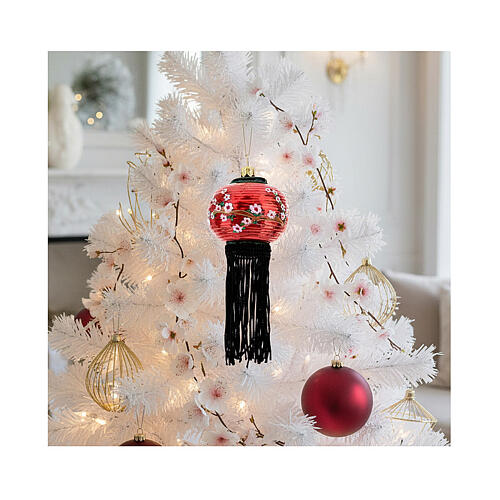 Linterna china adorno vidrio soplado árbol Navidad 2