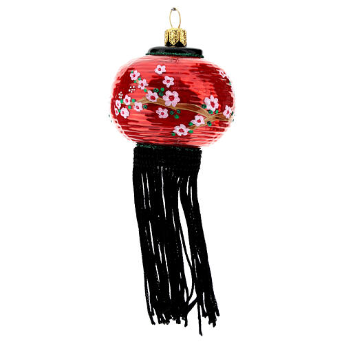 Lanterna chinesa enfeite para árvore de Natal vidro soprado 3