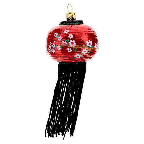 Lanterna chinesa enfeite para árvore de Natal vidro soprado 4