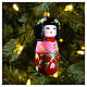 Kokeshi doll Christmas tree decoration in blown glass s2