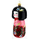 Kokeshi doll Christmas tree decoration in blown glass s3