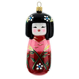 Kokeshi lalka japońska szkło dmuchane na choinkę