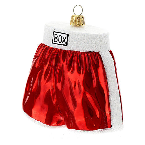 Blown glass Christmas ornament, boxing shorts 3