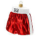 Blown glass Christmas ornament, boxing shorts s3