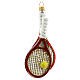 Tennis racket and ball Christmas tree decoration in blown glass s1