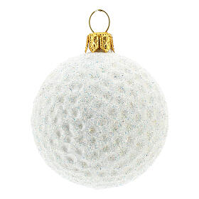 Blown glass Christmas ornament, golf ball
