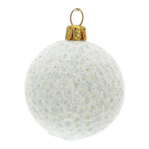 Blown glass Christmas ornament, golf ball 3