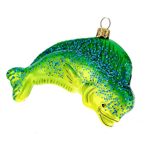 Blown glass Christmas ornament, dolphinfish 4
