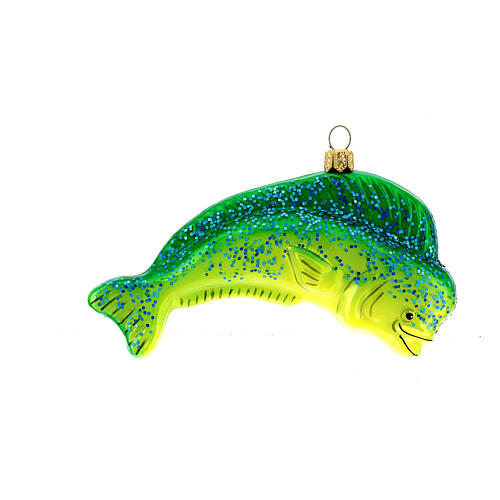 Blown glass Christmas ornament, dolphinfish 5