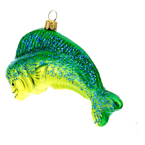 Blown glass Christmas ornament, dolphinfish 6