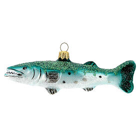 Giant barracuda tree decoration in blown glass