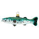 Blown glass Christmas ornament, great barracuda s1