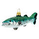 Blown glass Christmas ornament, great barracuda s3