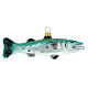 Blown glass Christmas ornament, great barracuda s5