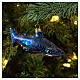 Hammerhead shark blown glass Christmas tree decoration s2