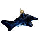 Blown glass Christmas ornament, hammerhead shark s5