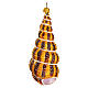 Blown glass Christmas ornament, conch shell horn s1