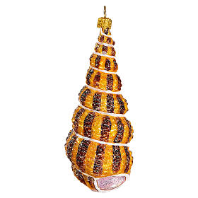 Concha chifre enfeite vidro soprado para árvore Natal