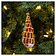 Concha chifre enfeite vidro soprado para árvore Natal s2