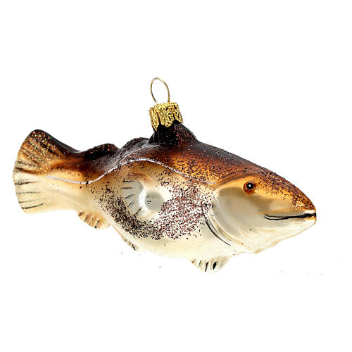 Blown glass Christmas ornament, cod fish 5
