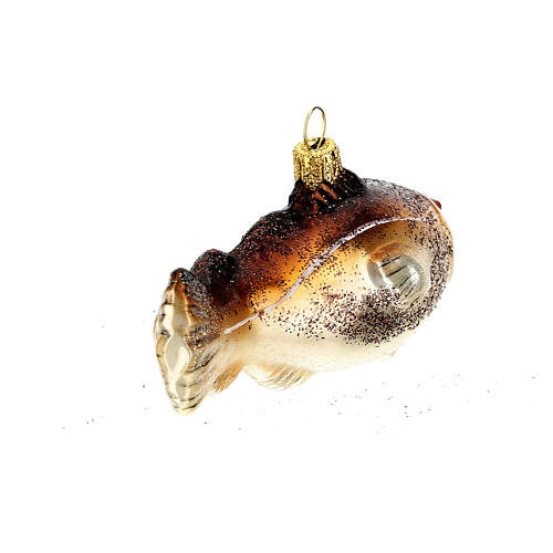 Blown glass Christmas ornament, cod fish 7