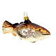 Blown glass Christmas ornament, cod fish s5