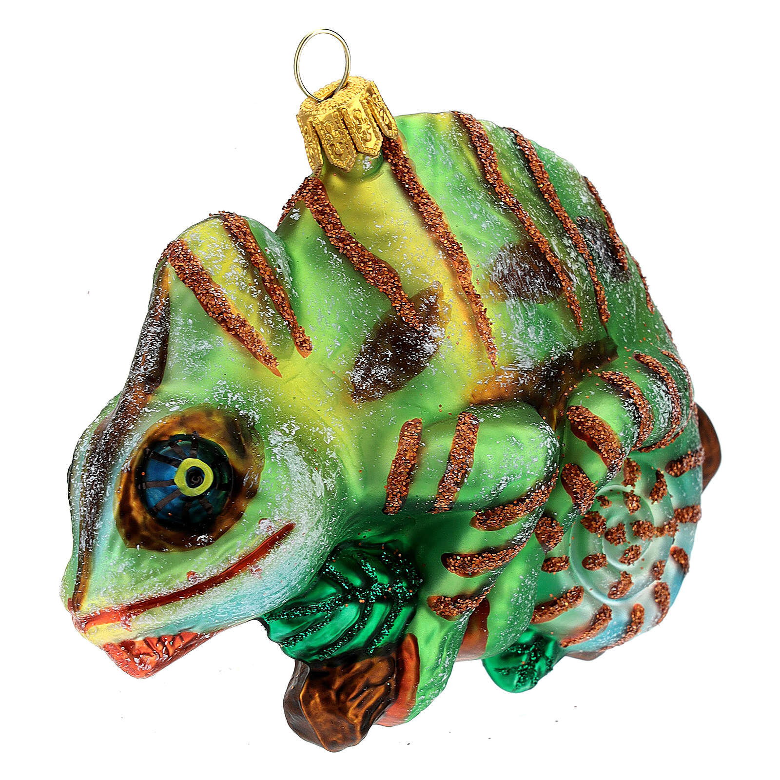 Blown glass Christmas ornament, chameleon | online sales on HOLYART.co.uk