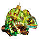 Blown glass Christmas ornament, chameleon s4
