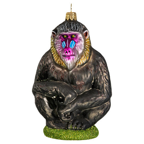 Mandrillo decoro albero Natale vetro soffiato 1