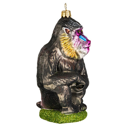 Mandrillo decoro albero Natale vetro soffiato 4