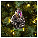 Blown glass Christmas ornament, mandrill s2