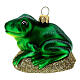 Blown glass Christmas ornament, frog s1