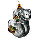 Koala sur branche décoration verre soufflé sapin Noël s4