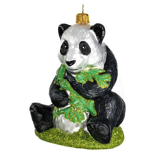 Blown glass Christmas ornament, panda 4