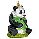Blown glass Christmas ornament, panda s3