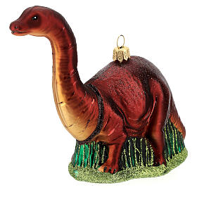 Blown glass Christmas ornament, brontosaurus