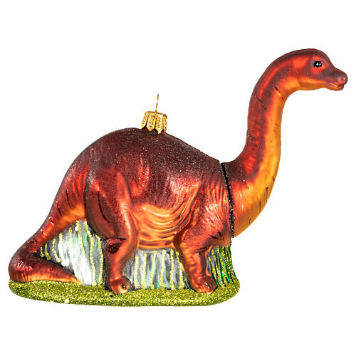 Blown glass Christmas ornament, brontosaurus 5