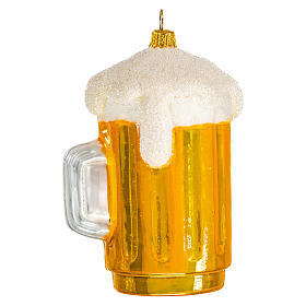 Blown glass Christmas ornament, mug of beer