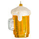 Blown glass Christmas ornament, mug of beer s1