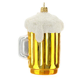 Décorations sapin verre soufflé: Bocal de bière décoration sapin Noël verre soufflé