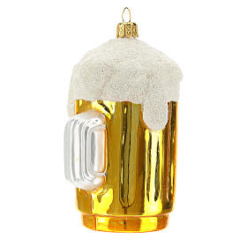 Décorations sapin verre soufflé: Bocal de bière décoration sapin Noël verre soufflé