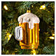Caneca de cerveja enfeite vidro soprado para árvore Natal s2