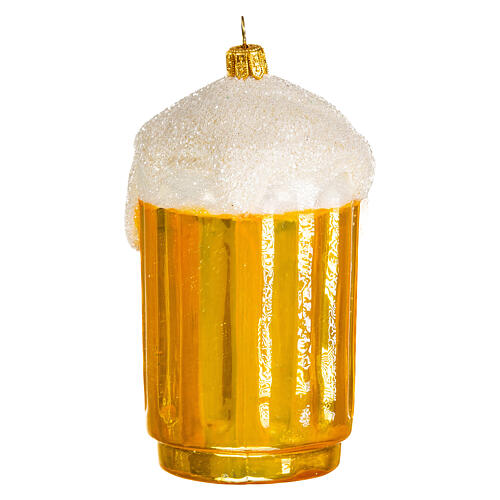 Blown glass Christmas ornament, mug of beer 5