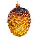 Golden pinecone blown glass Christmas tree decoration s1