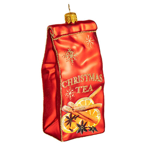 Blown glass Christmas ornament, Tea packet 3