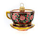 Tasse de thé décorée verre soufflé décoration sapin Noël s3