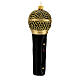 Blown glass Christmas ornament, microphone in black gold s4