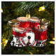 Blown glass Christmas ornament, drum set s2