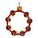 Tamburello vetro soffiato decoro albero Natale s5