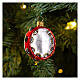 Pandeireta enfeite para árvore de Natal vidro soprado s2